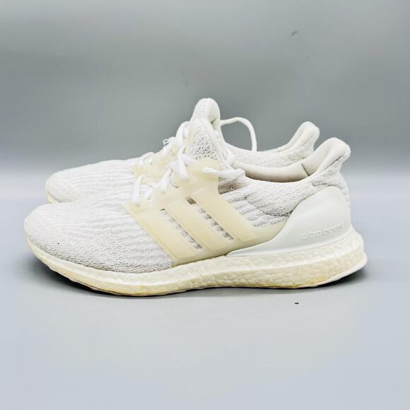 Adidas Shoes Mens 6.5 White Ultraboost 3.0 Primeknit Running Athletic Sneakers